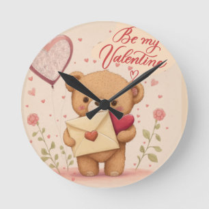 Horloge Ronde Sois ma Saint Valentin