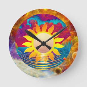 Horloge Ronde Soleil cosmique