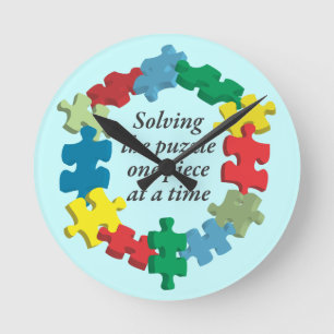 Horloge Ronde Solution de l'horloge murale bleue de puzzle…