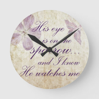 Horloge Ronde Son oeil est sur l'art de vers de bible de