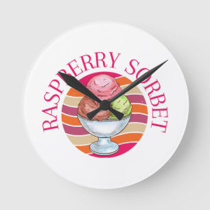 Horloge Ronde Sorbet framboise