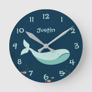 Horloge Ronde Sous la mer la baleine badine l'horloge murale de