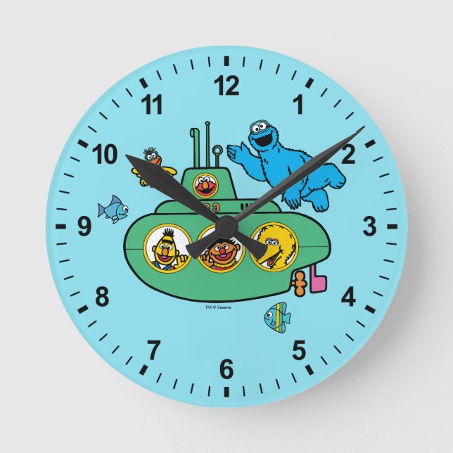 Horloge Ronde Sous-marin Cookies Monster and Sesame Pals (Recto)