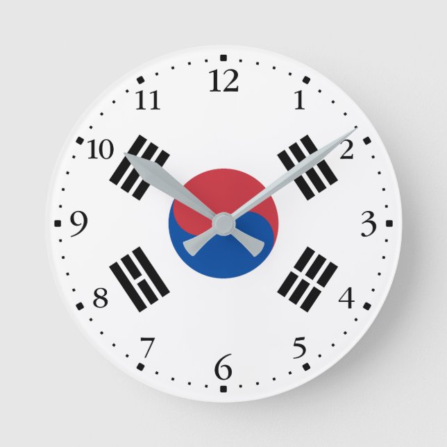 Horloge Ronde South Korea Flag (Recto)