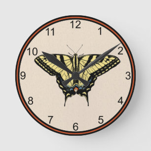 Horloge Ronde Southwestern Yellow Swallowtail Butterfly Small