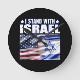 Horloge Ronde Soutien à Israël Je suis avec Israël 