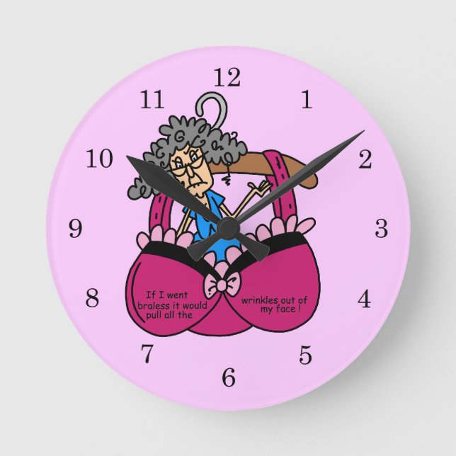 Horloge Ronde Soutiens-gorge et humour de rides (Recto)