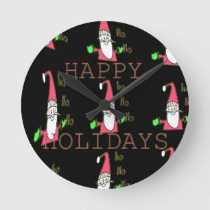 Horloge Ronde Special Happy Holidays Ho Ho Ho Ink Sketch Santa g