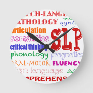 Horloge Ronde Speech Language Pathologist Colorful Fun Font