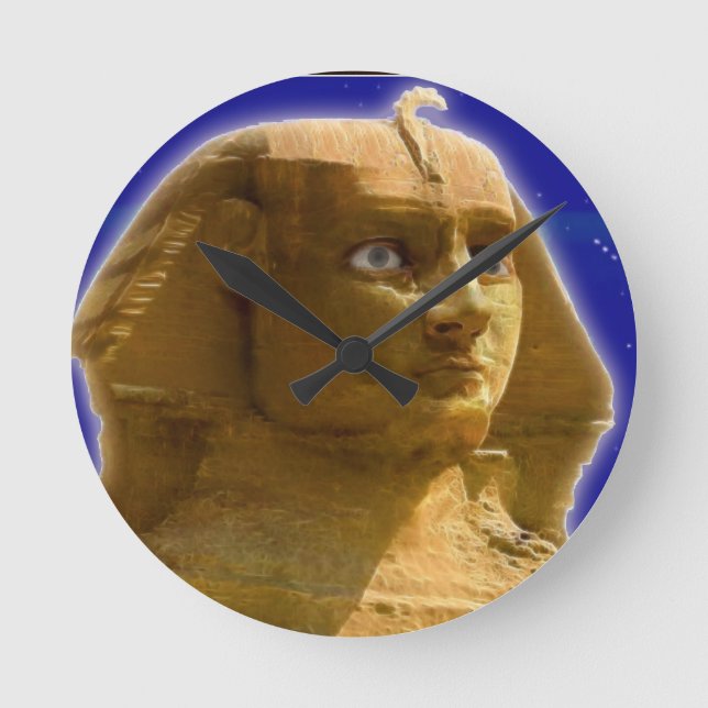 Horloge Ronde Sphinx égyptien antique à Giza Art Design (Recto)