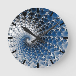 Horloge Ronde Spirale bleue