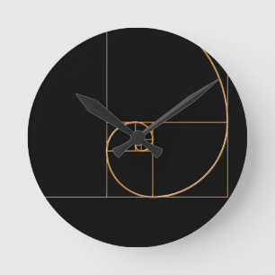 Horloge Ronde Spirale d'or d'or