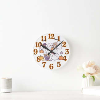 Horloge Ronde "Spook-tacularly Cute Chibi Ghosts!"
