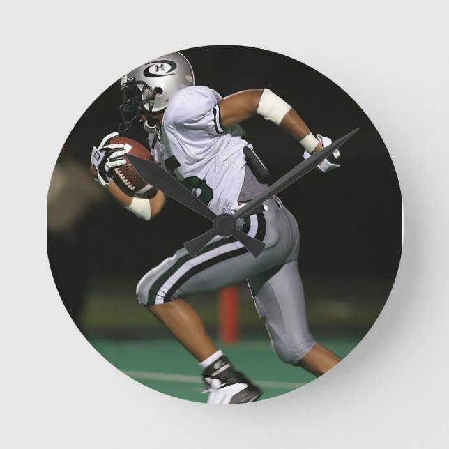 Horloge Ronde Sports photo de football personnalisés (Recto)
