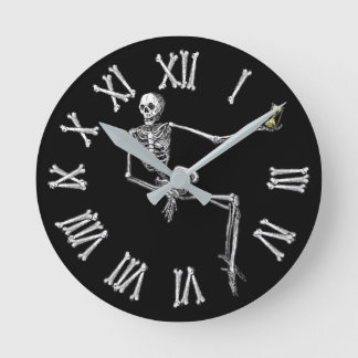 Horloge Ronde Squelette Vintage cool avec Halloween en verre d'o
