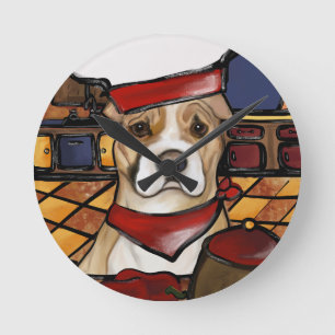 HORLOGE RONDE STAFFORDSHIRE TERRIER AMÉRICAIN