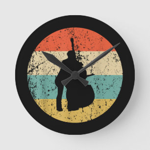 Horloge Ronde Stand Up Bass Shirt - Vintage Retro MusicStand Up