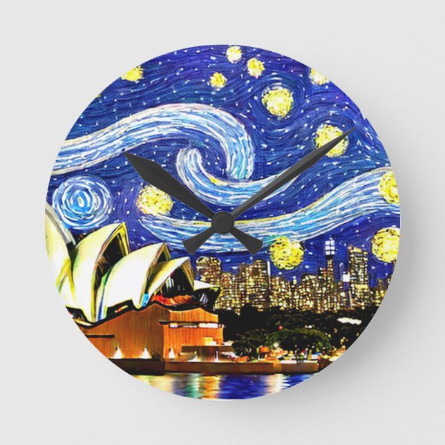 Horloge Ronde Starry Night Sydney Australie Opéra (Recto)