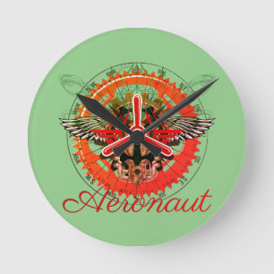 Horloge Ronde Steampunk Aeronaut