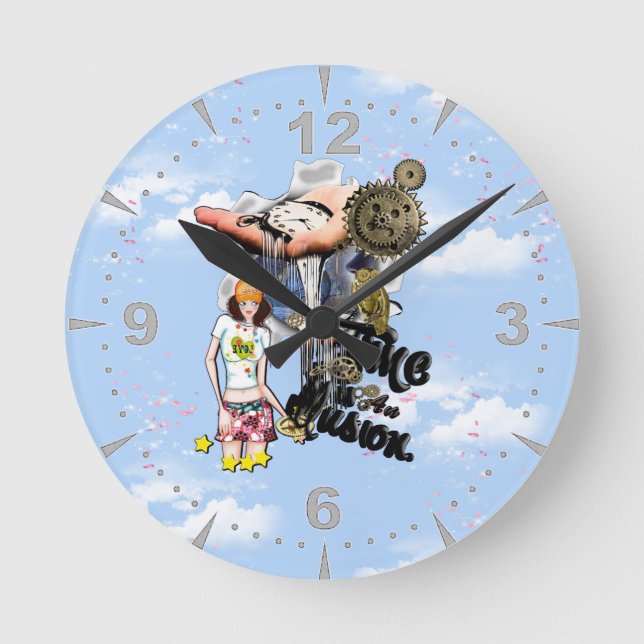 Horloge Ronde Steampunk Cartes et cadeaux de mariage intemporels (Recto)