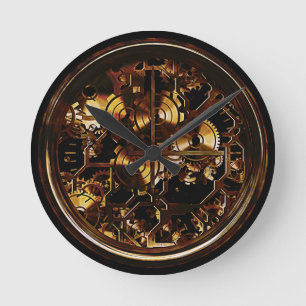 Horloge Ronde Steampunk Clock