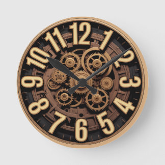 Horloge Ronde Steampunk Gears Vintage Look