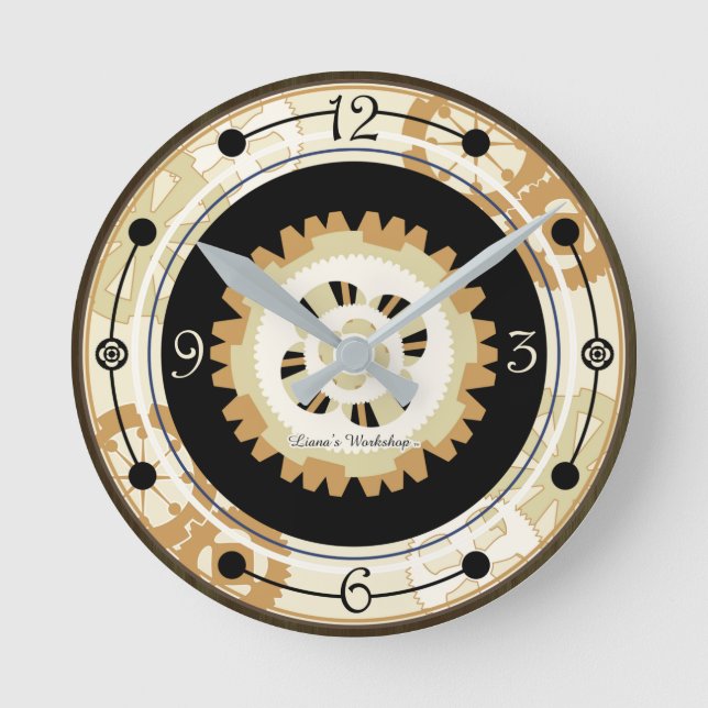 Horloge Ronde Steampunk Layered Gears Clock (Recto)