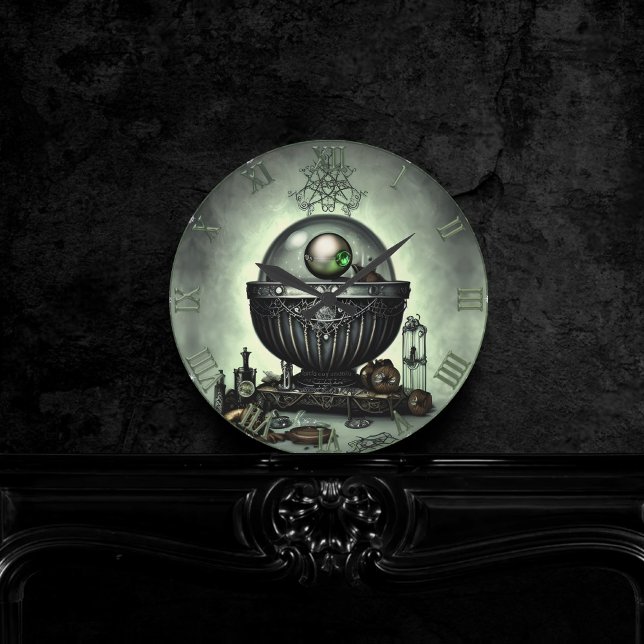 Horloge Ronde Steampunk Ornate Cauldron et articles magiques sur (Créateur téléchargé)