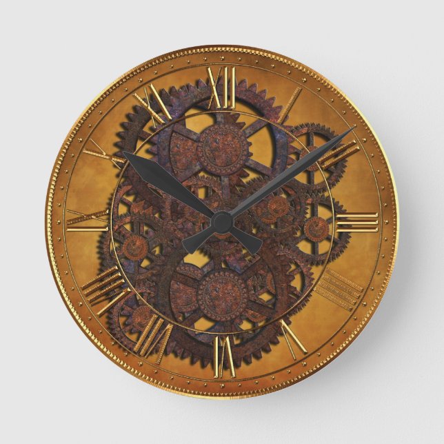 Horloge Ronde Steampunk Rusty (Recto)
