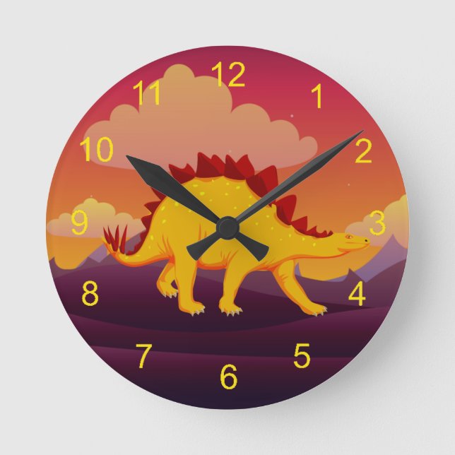 Horloge Ronde Stegosaurus Dinosaur Design (Recto)