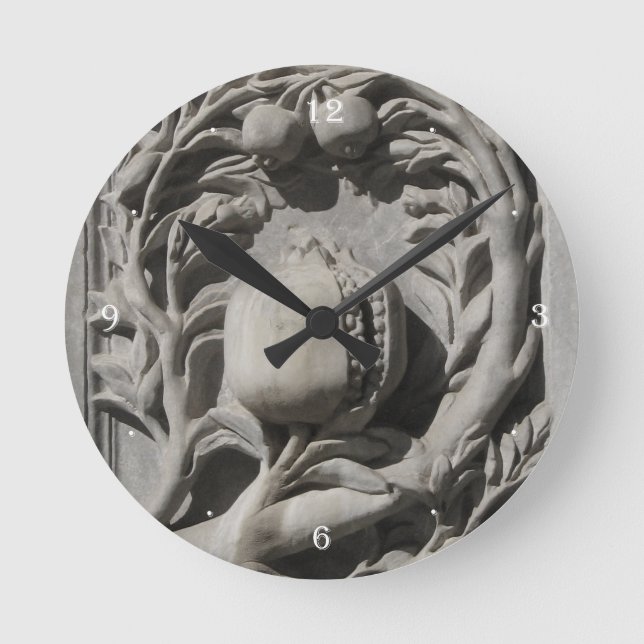 Horloge Ronde Stone Carved Art Granada Round (Medium Wall Clock) (Recto)