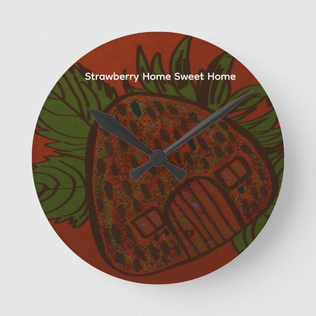 Horloge Ronde Strawberry Home Sweet Home (Recto)