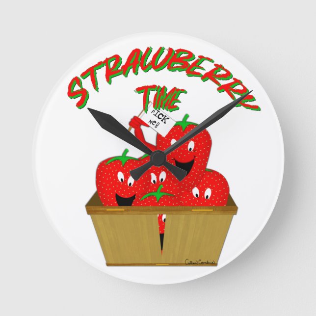 Horloge Ronde Strawberry Time ! (Recto)
