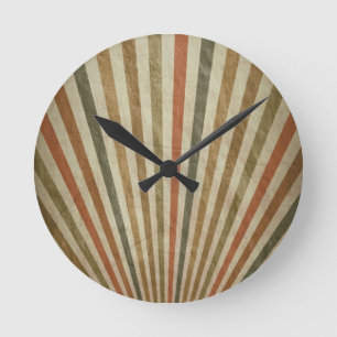 HORLOGE RONDE STRIPES DE COULEUR RÉTRO FADIDES AVOCADO G JAUNE 