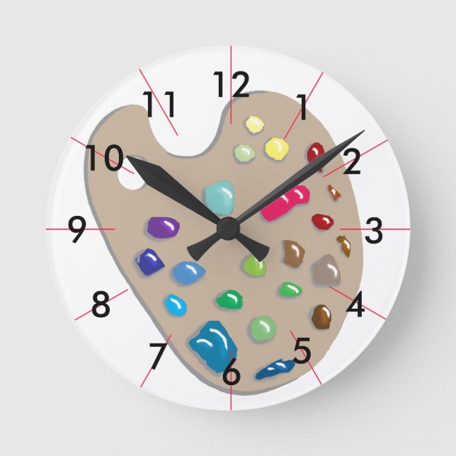Horloge Ronde Studio CricketDiane de peinture de palette (Recto)