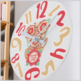Horloge Ronde Style de design floral unique