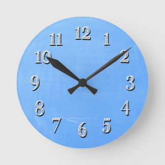 Horloge Ronde Style de tableau bleu Clignotant