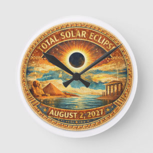 Horloge Ronde Style Mosaïque 2027 Eclipse