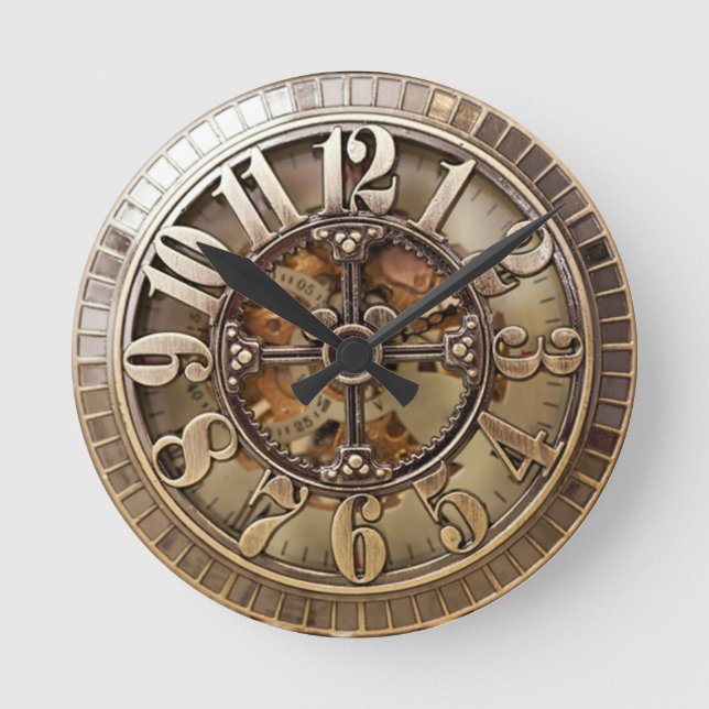 Horloge Ronde Style punk à vapeur (Recto)