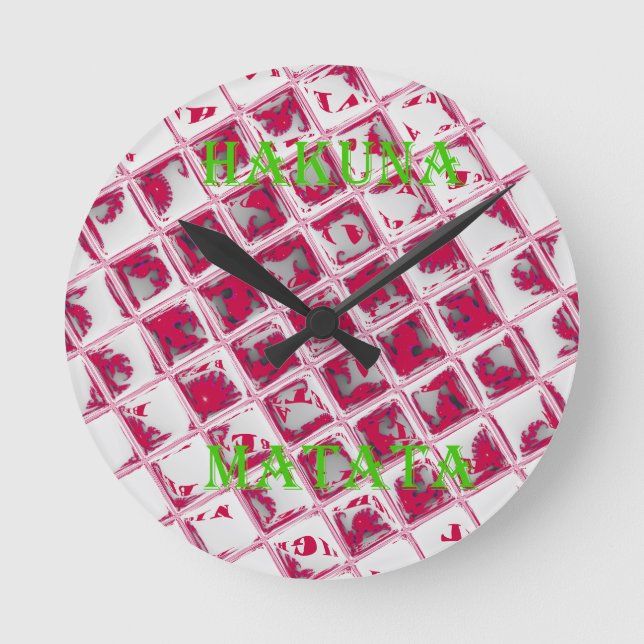 Horloge Ronde Style Red Hakuna Matata (Recto)