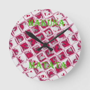 Horloge Ronde Style Red Hakuna Matata