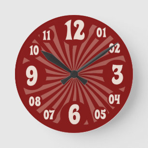 Horloge Ronde Style spirale tourbillon rouge