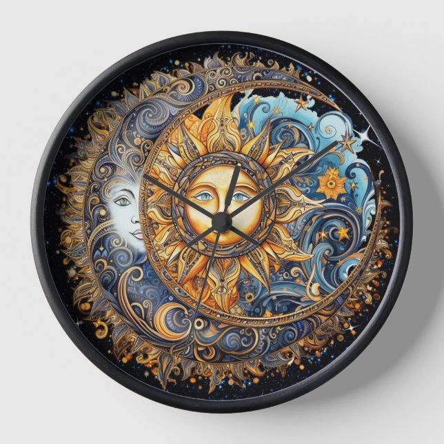 Horloge ronde Sun et Moon Galaxy (Recto)