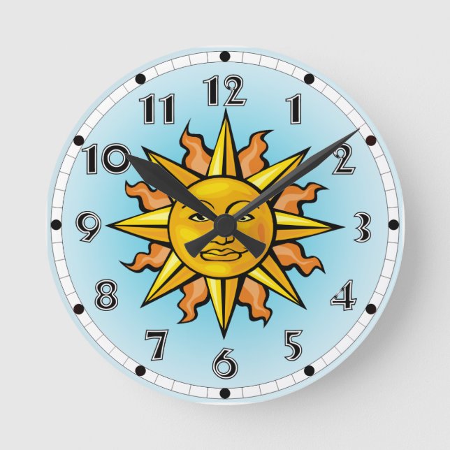 Horloge Ronde Sun font face à l'horloge (Recto)