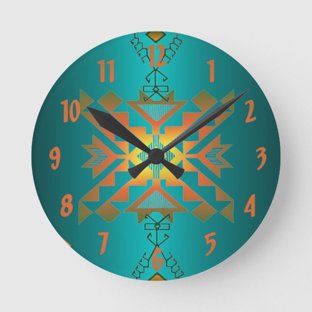 Horloge Ronde Sun In winter Blanket Pattern Wallclock (Recto)