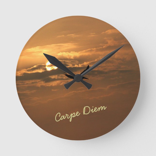 Horloge Ronde Sunrise Carpe Diem Ocean (Recto)