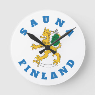 Horloge Ronde Suomileijona - la Sauna-Finlande - seinäkello