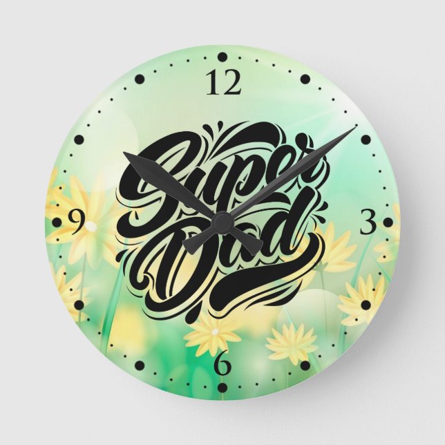 Horloge Ronde Super Dad Hero Typography Design-67888 (Recto)