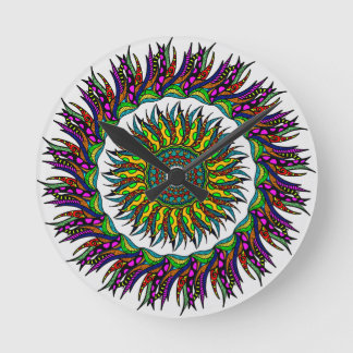 Horloge Ronde superbe conception artistique originale de mandala