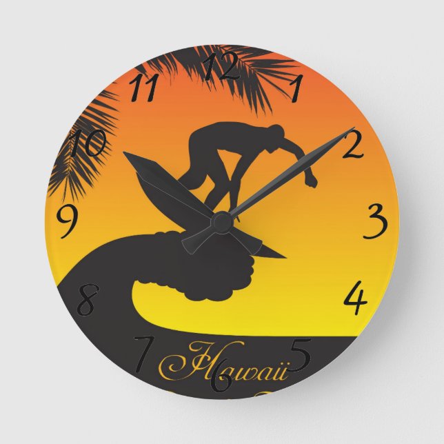 Horloge Ronde Surf : Hawaï (Recto)
